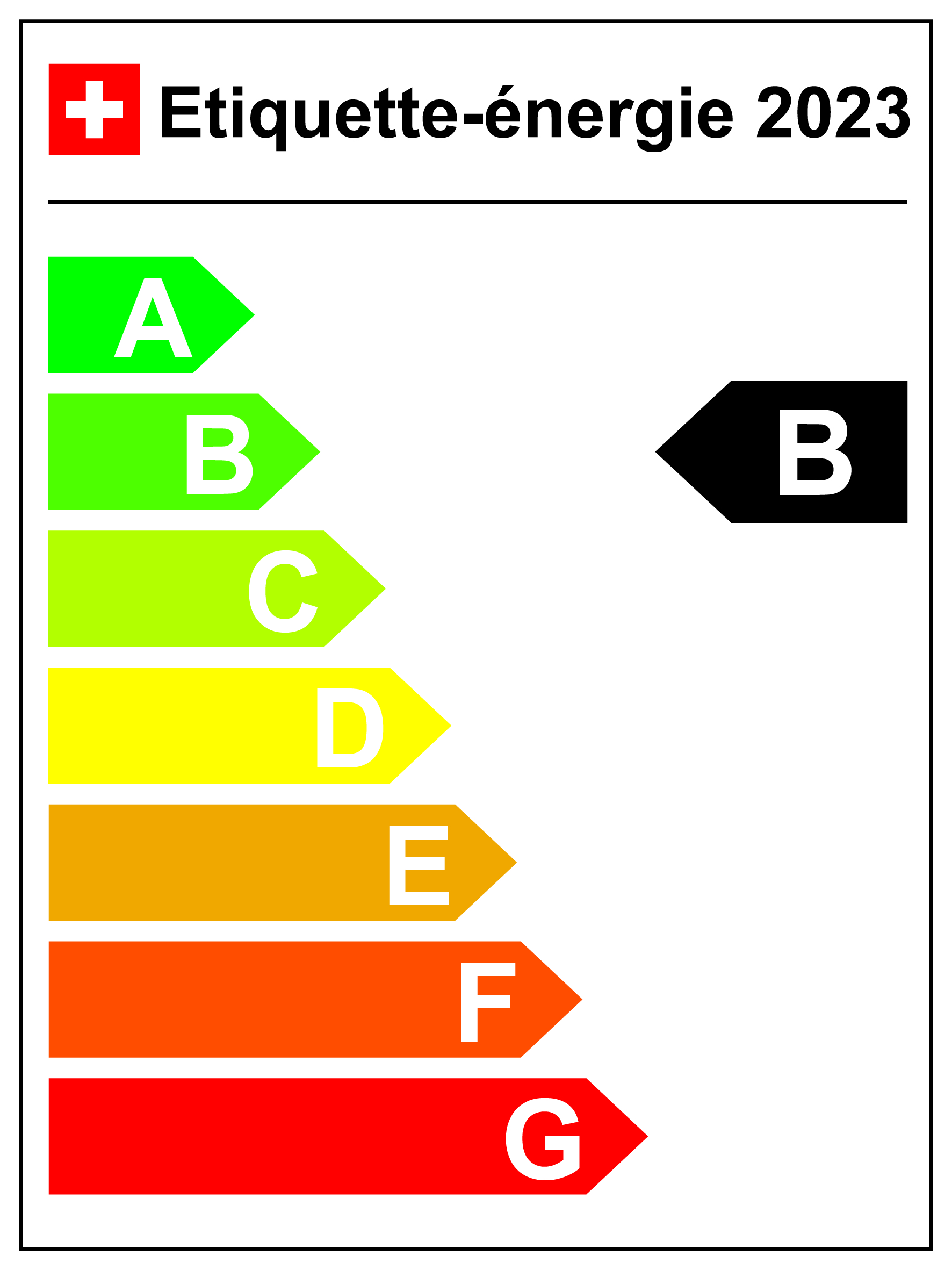 Catégorie d'efficacité énergétique : B